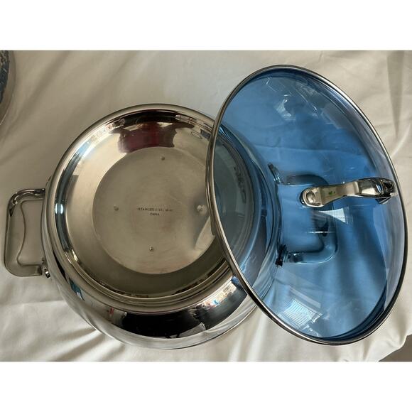 VINTAGE BLUE WILLOW 12 Pc Set Cuisine Cookware 18/10 Stainless Steel 3 Ply Base - Picture 7 of 16
